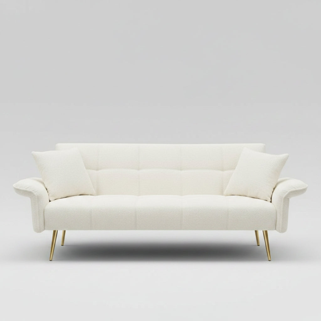 70.1 inch beige convertible futon sofa bed for small living rooms