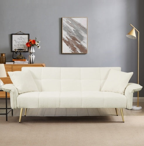 70.1 inch beige convertible futon sofa bed for small living rooms