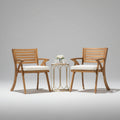 2 piece outdoor acacia wood dining chair set with cushions