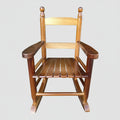 Children's solid oak rocking chair with slatted backrest for indoor and outdoor use