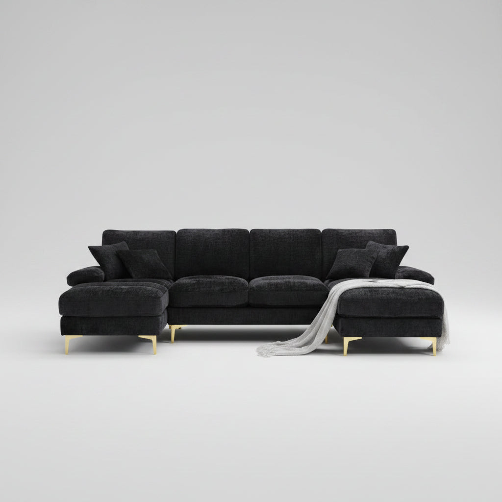 GOMYWAY U-shaped modular sectional sofa with double chaise