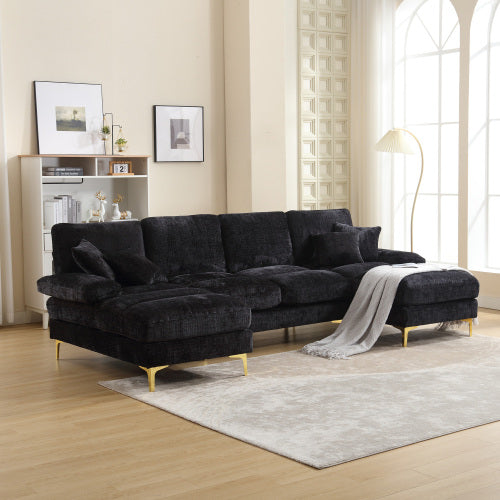 GOMYWAY U-shaped modular sectional sofa with double chaise