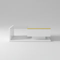 High gloss white LED coffee table with tempered glass top