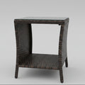 Outdoor wicker coffee table with tempered glass top